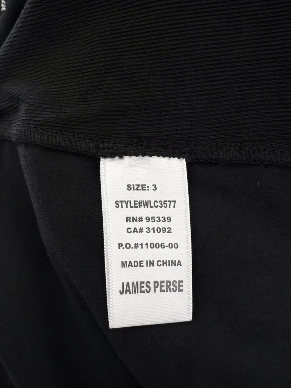 James Perse Black Shirt Size 3 Stretch Side Panels Chic Minimalist Top - Picture 5 of 6
